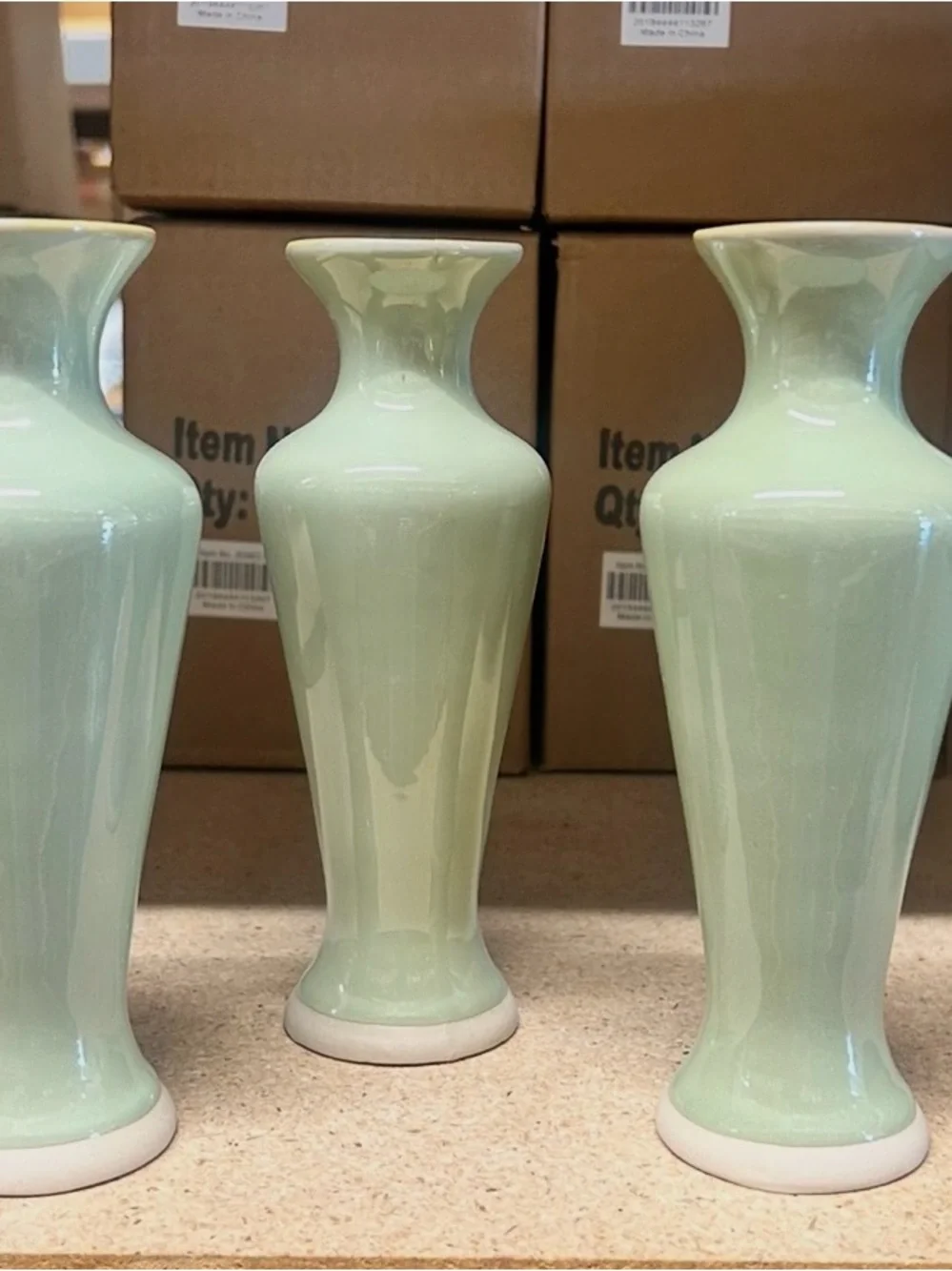 Elegant Pale Green Ceramic Vase - Home Accents